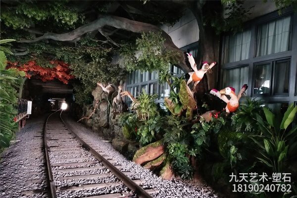 云南昆明水泥假山景觀(guān)制作-恐龍隧道實(shí)景