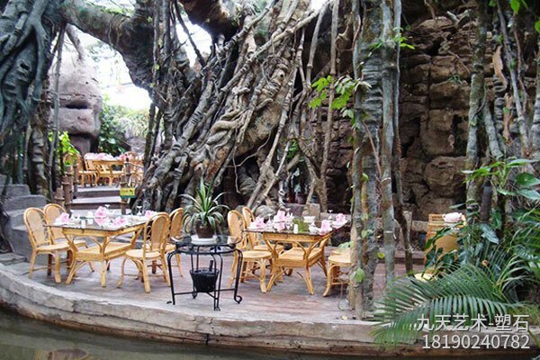 生態(tài)餐廳水泥假山造景，參考價(jià)格：560元/平方米