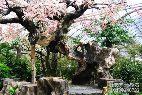 室內水泥假樹(shù)花樹(shù)