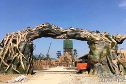 假山假樹(shù)大門(mén)施工關(guān)鍵